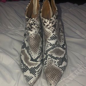 Qupid Snakeskin Bootie